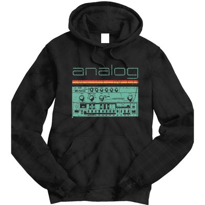 Analog Vintage Synthesizer Acid Nerd Synth 80s Tie Dye Hoodie
