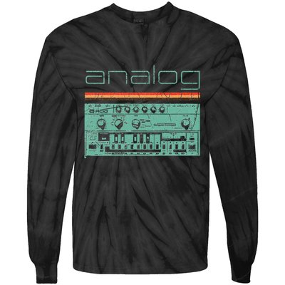 Analog Vintage Synthesizer Acid Nerd Synth 80s Tie-Dye Long Sleeve Shirt