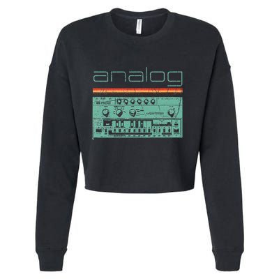Analog Vintage Synthesizer Acid Nerd Synth 80s Cropped Pullover Crew