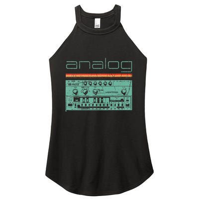 Analog Vintage Synthesizer Acid Nerd Synth 80s Women's Perfect Tri Rocker Tank