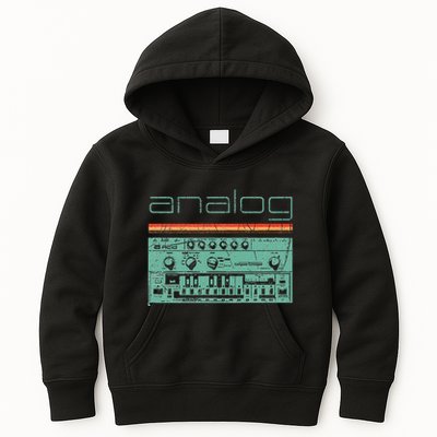 Analog Vintage Synthesizer Acid Nerd Synth 80s Kids Hoodie