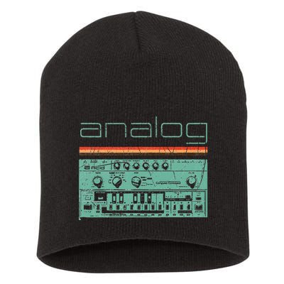 Analog Vintage Synthesizer Acid Nerd Synth 80s Short Acrylic Beanie