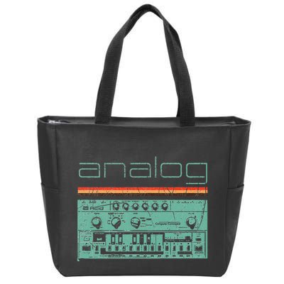 Analog Vintage Synthesizer Acid Nerd Synth 80s Zip Tote Bag