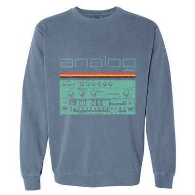 Analog Vintage Synthesizer Acid Nerd Synth 80s Garment-Dyed Sweatshirt