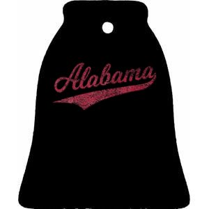 Alabama Varsity Script Classic Sports Jersey Style Ceramic Bell Ornament