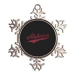 Alabama Varsity Script Classic Sports Jersey Style Metallic Star Ornament