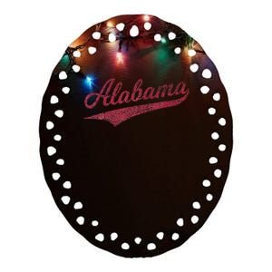 Alabama Varsity Script Classic Sports Jersey Style Ceramic Oval Ornament