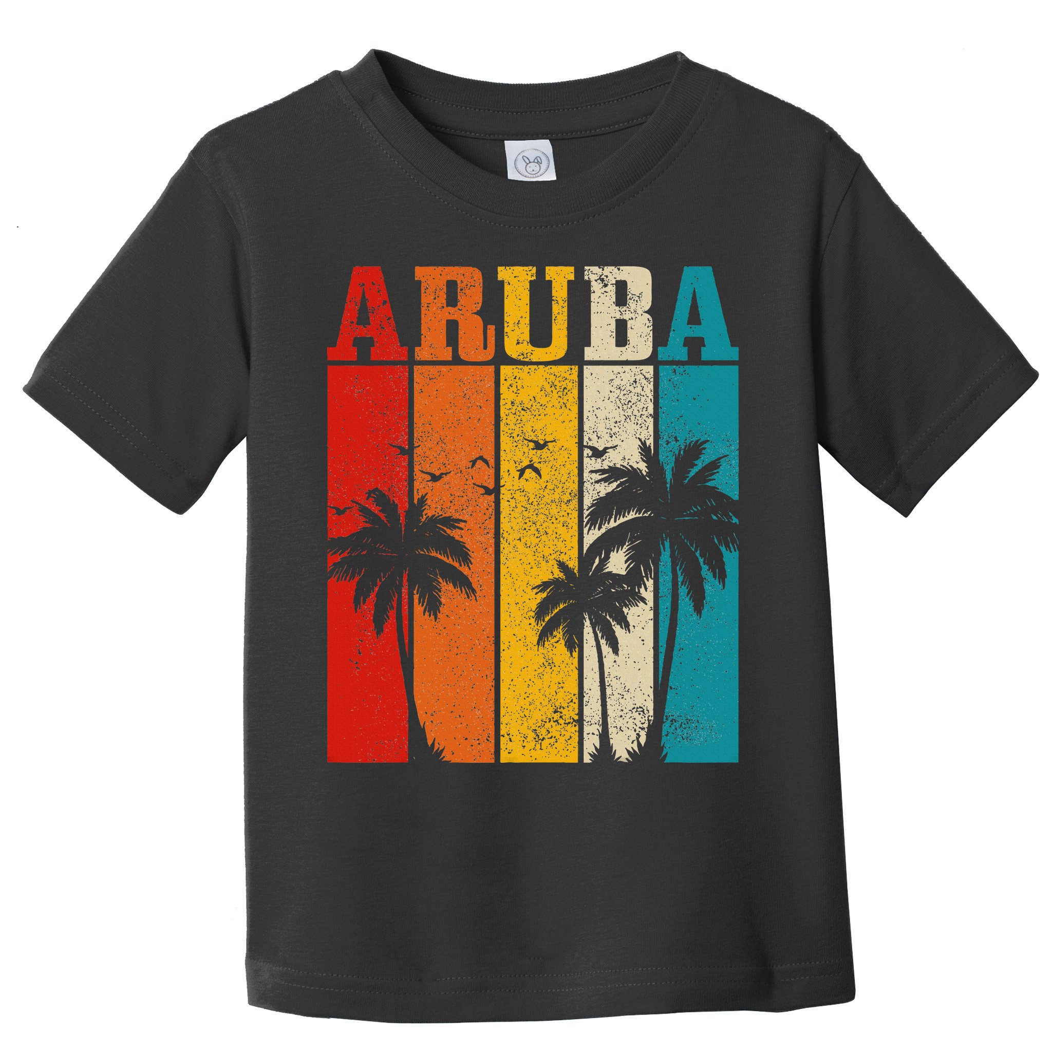 Aruba Vintage Surf Palm Trees Surfer Souvenir Toddler T-Shirt