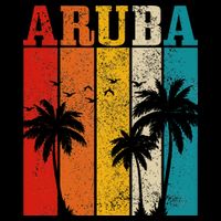 Aruba Vintage Surf Palm Trees Surfer Souvenir Toddler T-Shirt