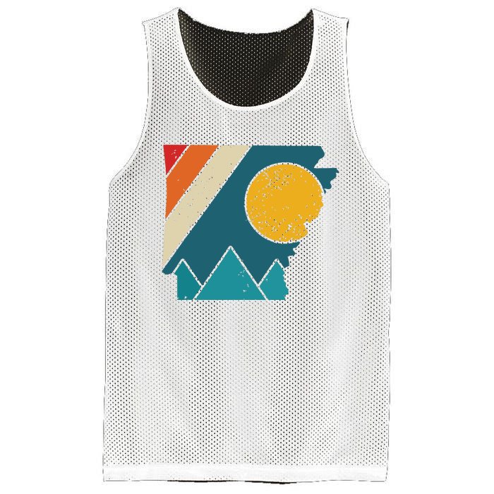 Arkansas Vintage State Map Mountains Hiking Pride Gift Mesh Reversible Basketball Jersey Tank