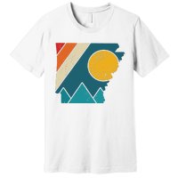 Arkansas Vintage State Map Mountains Hiking Pride Gift Premium T-Shirt