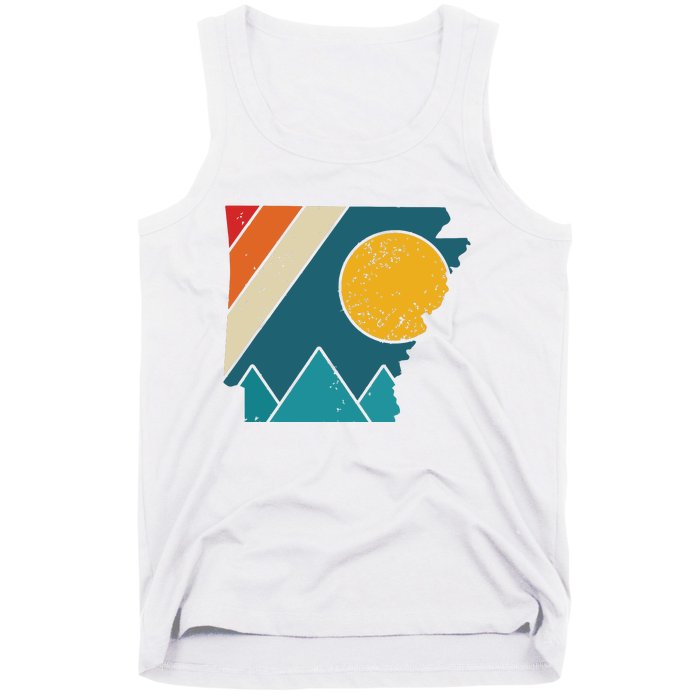 Arkansas Vintage State Map Mountains Hiking Pride Gift Tank Top