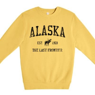 Alaska Vintage Sports Design Alaskan Moose Premium Crewneck Sweatshirt