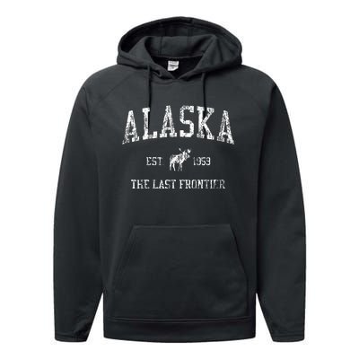 Alaska Vintage Sports Design Alaskan Moose Performance Fleece Hoodie