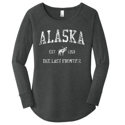 Alaska Vintage Sports Design Alaskan Moose Women's Perfect Tri Tunic Long Sleeve Shirt