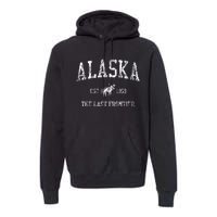 Alaska Vintage Sports Design Alaskan Moose Premium Hoodie