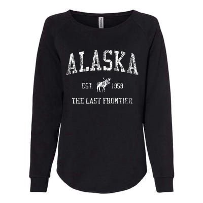 Alaska Vintage Sports Design Alaskan Moose Womens California Wash Sweatshirt