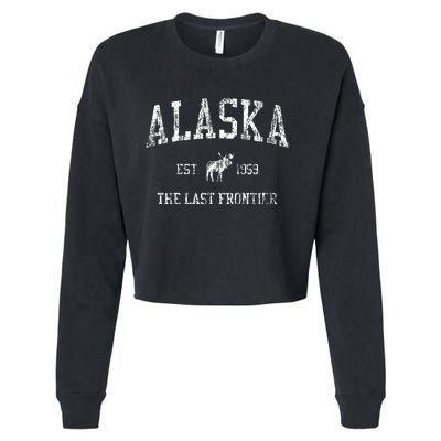 Alaska Vintage Sports Design Alaskan Moose Cropped Pullover Crew