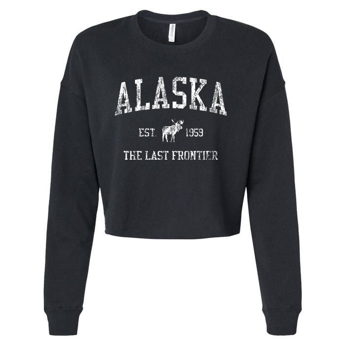 Alaska Vintage Sports Design Alaskan Moose Cropped Pullover Crew