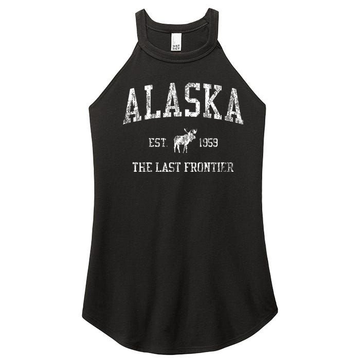 Alaska Vintage Sports Design Alaskan Moose Women's Perfect Tri Rocker Tank