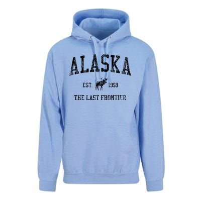 Alaska Vintage Sports Design Alaskan Moose Unisex Surf Hoodie