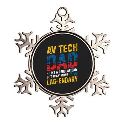 Audio Visual Technician Dad Funny Av Tech Metallic Star Ornament