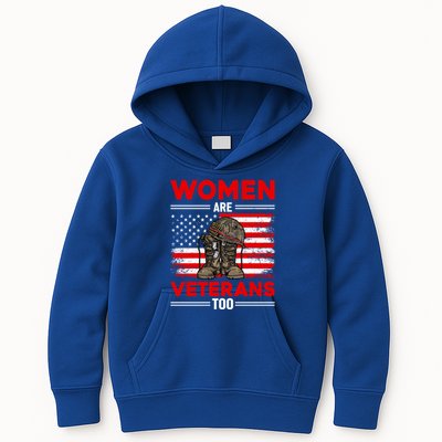 Are Veterans Too Patriotic Female Veteran Mom Grandma Gift Kids Hoodie