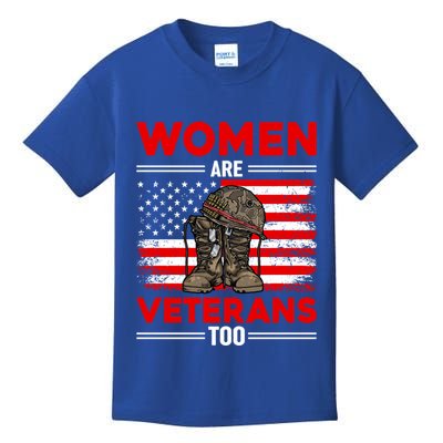 Are Veterans Too Patriotic Female Veteran Mom Grandma Gift Kids T-Shirt