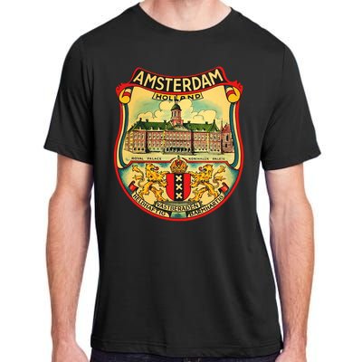 Amsterdam Vintage Travel Decal Adult ChromaSoft Performance T-Shirt