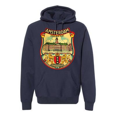 Amsterdam Vintage Travel Decal Premium Hoodie