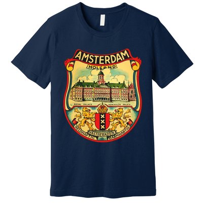 Amsterdam Vintage Travel Decal Premium T-Shirt