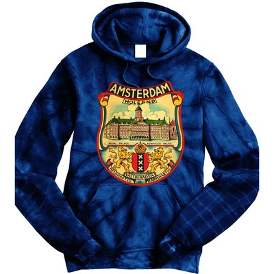 Amsterdam Vintage Travel Decal Tie Dye Hoodie