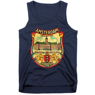 Amsterdam Vintage Travel Decal Tank Top