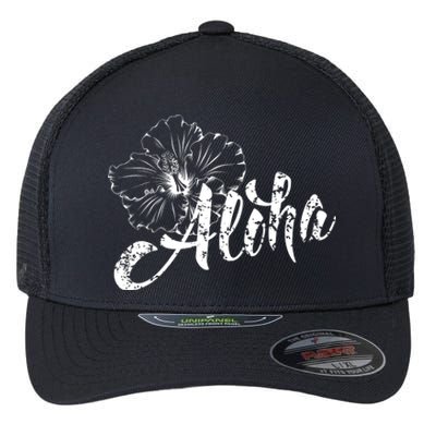 Aloha Vintage Tropical Hawaii Flexfit Unipanel Trucker Cap