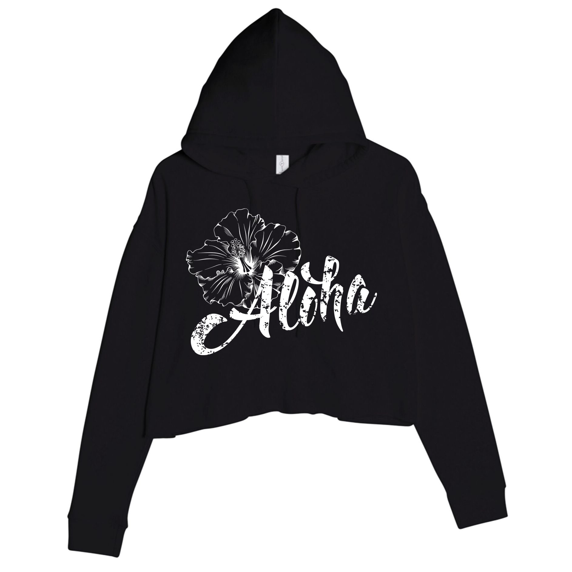 Aloha Vintage Tropical Hawaii Crop Fleece Hoodie