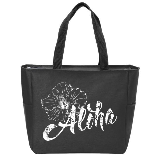 Aloha Vintage Tropical Hawaii Zip Tote Bag