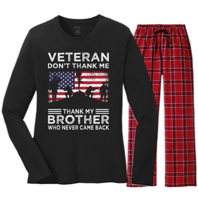 American Veteran T Women's Long Sleeve Flannel Pajama Set 