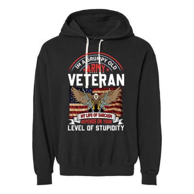 Army Veteran T Garment-Dyed Fleece Hoodie