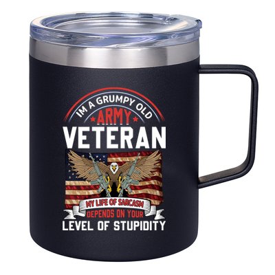Army Veteran T 12oz Stainless Steel Coffee Mug
