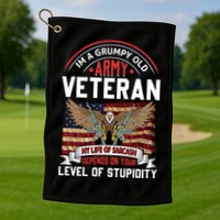 Army Veteran T Golf Towel