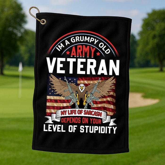 Army Veteran T Golf Towel