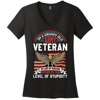 Army Veteran T Women's V-Neck T-Shirt