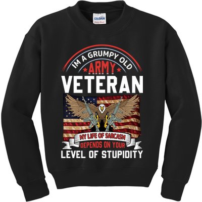 Army Veteran T Kids Sweatshirt