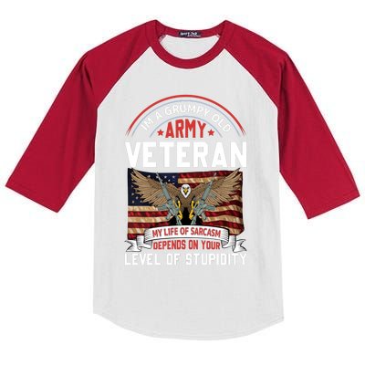 Army Veteran T Kids Colorblock Raglan Jersey