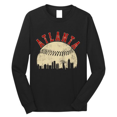 Atlanta Vintage Torn Old Classic Baseball Team Long Sleeve Shirt