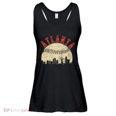 Atlanta Vintage Torn Old Classic Baseball Team Ladies Essential Flowy Tank