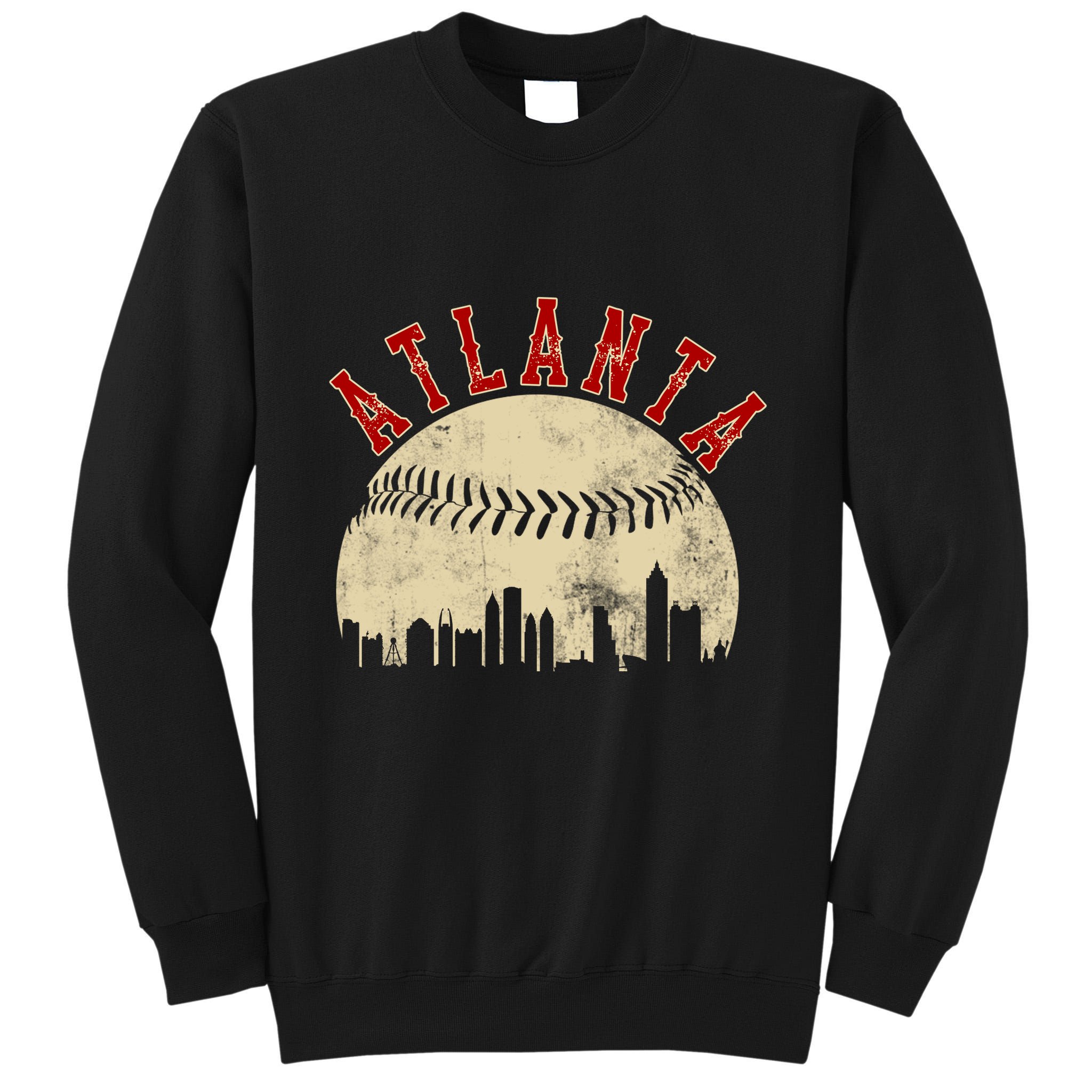 Atlanta Vintage Torn Old Classic Baseball Team Tall Sweatshirt