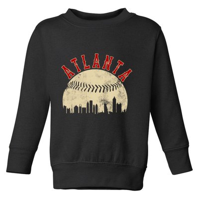 Atlanta Vintage Torn Old Classic Baseball Team Toddler Sweatshirt
