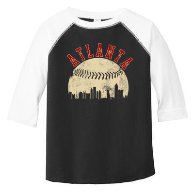 Atlanta Vintage Torn Old Classic Baseball Team Toddler Fine Jersey T-Shirt