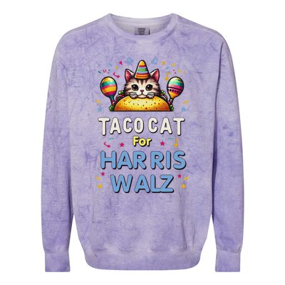 America Vote Taco Cat Dudes For Kamala Harris Vote Nov 2024 Colorblast Crewneck Sweatshirt